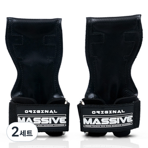 MASSIVE 그립 오리지널 헬스 손목보호대 양손세트, 블랙, 2세트