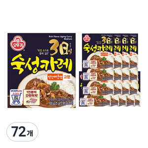 오뚜기 3일숙성카레 고형 약간매운맛, 100g, 72개