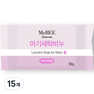 마이비 아기 세탁비누 아카시아향, 15개, 180g