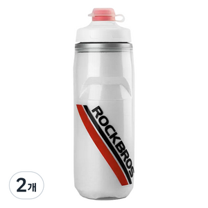 락브로스 스포츠 보냉 물통 3521002, 화이트로고, 620ml, 2개