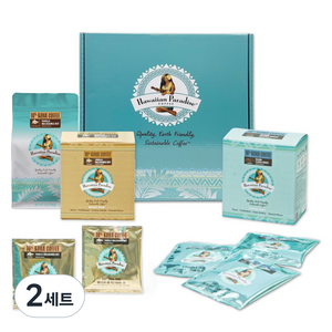 하와이안파라다이스커피 하와이코나 홀빈 원두 + 드립백 선물세트, 2세트, 홀빈 바닐라 마카다미아 340g + 바닐라 드립백 6p + 아일랜드 드립백 6p