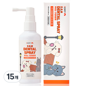 리스펫랩 반려동물 뿌리는 치약 구강청결제, 100ml, 15개