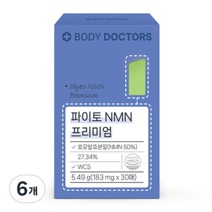 바디닥터스 프리미엄 파이토 NMN 필름 30p, 5.49g, 6개