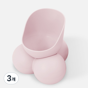독톡 반려동물 밥그릇 U그릇, 베이비핑크, 3개