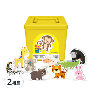 아리아띠 미노 동물자석퍼즐, 2세트, 21피스