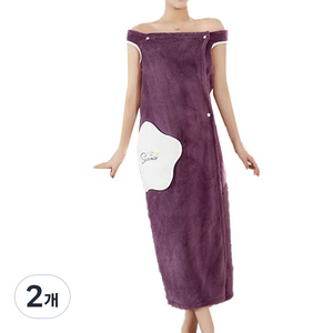 튜브탑 목욕타월 에어가운 샤워가운 3XL 150~170kg, 02 포켓 스타일 코랄 퍼플, 2개