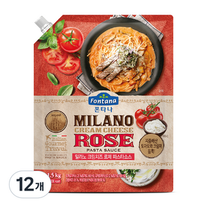폰타나 밀라노 크림치즈 로제 파스타소스, 1.5kg, 12개