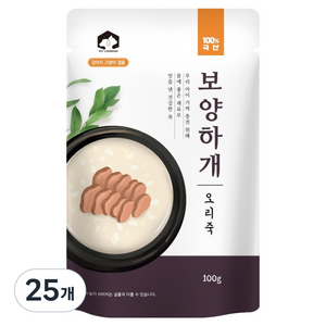 펫러닝 반려동물 전연령 보양하개 죽, 오리, 100g, 25개
