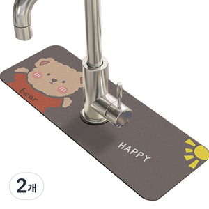 베어 워터가드 개수대매트 원형홀 5cm, 01 해피, 2개