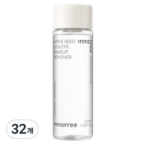 이니스프리 애플씨드 립앤아이 메이크업 리무버, 100ml, 32개