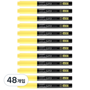 모나미 에딩슈퍼 600 형광펜, 파스텔옐로우, 48개