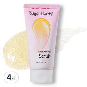 브링오가닉 슈가 허니 바디 스크럽 애프터 왁싱, 150ml, 4개