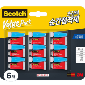 스카치 접착제 멀티팩 일회용 액상타입 9입 클럽팩, 6개