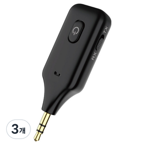 컴스 블루투스 v5.1 오디오 송수신기 AUX 스테레오 3.5mm, IH389, 블랙, 3개
