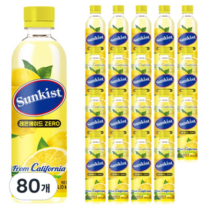 썬키스트 레몬에이드 제로, 350ml, 80개