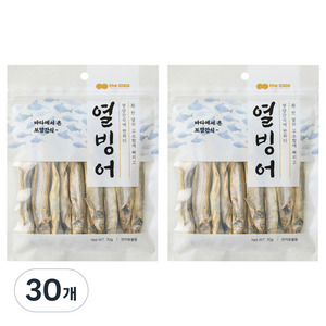 더주스 반려동물 동결건조 간식, 30개, 70g, 열빙어맛