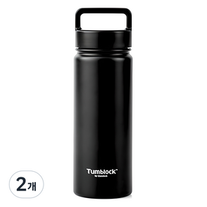 텀블락 스포티 핸들 텀블러, 블랙, 500ml, 2개