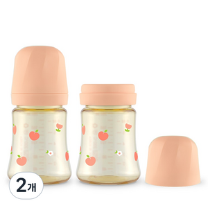 그로미미 유아용 PPSU 젖병 트윈팩, 피치플라워 로제코랄, 200ml, 2개
