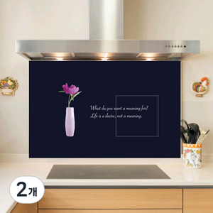 주방 아트보드 모란화병 855 x 600 mm, 네이비, 2개
