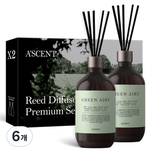 에이센트 퍼퓸드 디퓨저, 그린에어리, 500ml, 6개