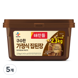 해찬들 구수한 가정식 집된장, 2.3kg, 5개