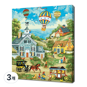셀프페인팅 신비로운 마을 일러스트 그리기 DIY 40 x 50 cm, 23색, 3개