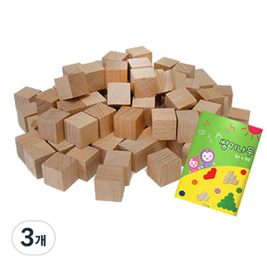 가베가족 큰솔 2.5cm 쌓기나무 100p + 미니북, 원목, 3개