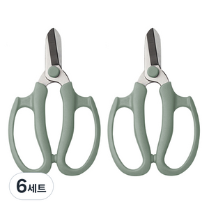 블럭마트 원예용품 라운드 플로리스트 고급꽃가위 카키, 6세트