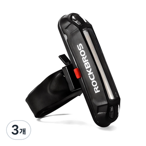 락브로스 3컬러 LED USB 충전식 자전거 후미등, 혼합색상, 3개