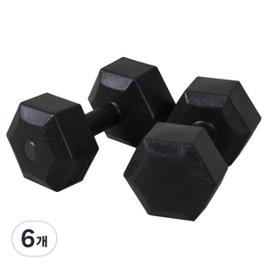 이고진 블랙육각 덤벨 아령, 3kg, 6개
