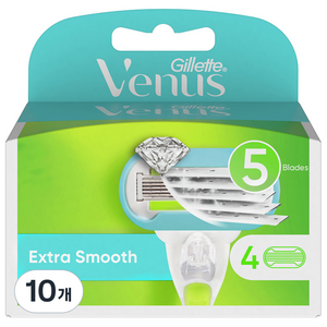 Venus 정품 엑스트라 스무스 여성용 면도날, 10개, 4개입