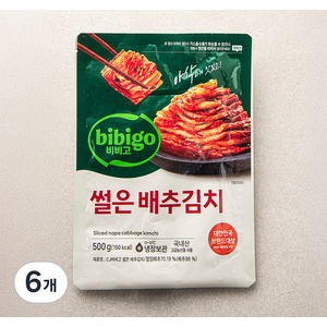 비비고 썰은배추김치, 500g, 6개