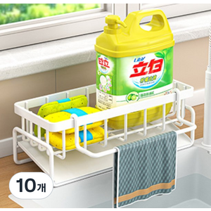 누홈 싱크대 수세미 거치대 행주걸이형, 화이트, 10개, 1단