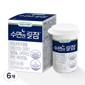 그린스토어 수면엔 릴잠 라임과피추출물 7g, 6개, 14정