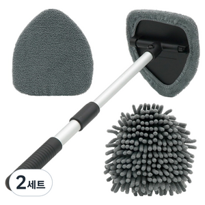 에이스피드 차량용 앞유리 김서림 방지 브러쉬 봉 + 걸레 3종 세트 C133 그레이, 2세트, c133앞유리브러쉬세트
