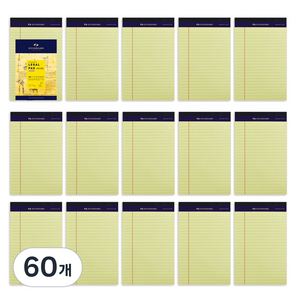 스탠다드온헤리티지 리갈패드 A5, YELLOW, 50매, 60개
