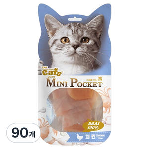 더캣츠 고양이 그대로미니포켓 육포 간식, 치킨, 48g, 90개