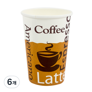 더빈썸 커피콩 테이크아웃 종이컵 240ml, 100개입, 6개