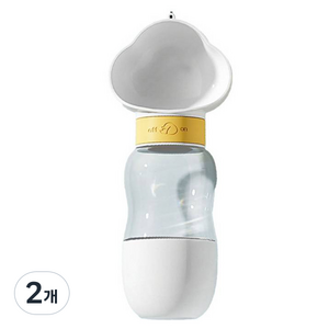미스터추추 반려동물 2in1 멀티 클라우드 휴대용 물병, 화이트, 2개