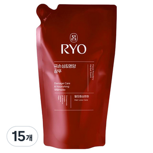 려 함빛 탈모증상완화 극손상 앤 영양 샴푸 플로럴 파우더리향 리필팩, 400ml, 15개