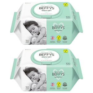 베피스 아동용 젠틀 소프트 물티슈 캡형, 60g, 100매, 2개