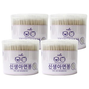 피그비 신생아 면봉, 600개입, 4개