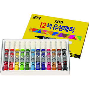 자바펜 유성 매직세트, 12색, 12개