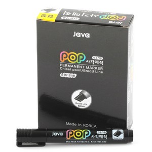 자바펜 POP 사각매직, 검정, 12개