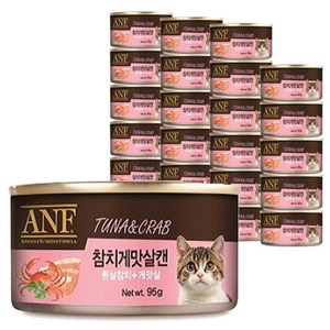 ANF 고양이 간식캔, 혼합맛(흰살참치/게맛살), 95g, 24개