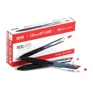 자바펜 제트라인 볼펜 1.0mm, 빨강, 1박스