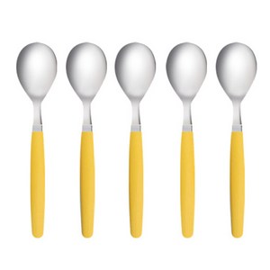 마호커트러리 아동용 숟가락, 옐로우, 단품, 5개