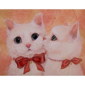 케이엠엘리 보석십자수 DIY만들기 세트, 3D 고양이 뽀뽀, 1세트