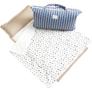 코니아일랜드 사과라벨 극세사 어린이집 낮잠이불세트 + 베개솜 마이크로화이바 + 방수가방 랜덤 발송, 선인장(블루)
