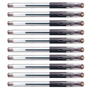 시그노 유니볼 UM-151 펜 0.38mm, 브라운블랙, 10개